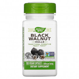 Nature's Way Black Walnut Hulls, 1000 мг, 100 капсул / Скорлупа черного ореха