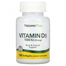 Nature's Plus Vitamin D3 / Витамин D3 25 мкг (1000 МЕ) 180 капсул