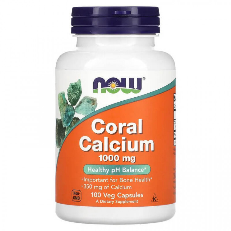 NOW Foods Коралловый кальций 1000 мг 100 растительных капсул