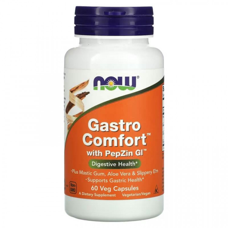 NOW Foods Gastro Comfort с PepZin GI 60 растительных капсул