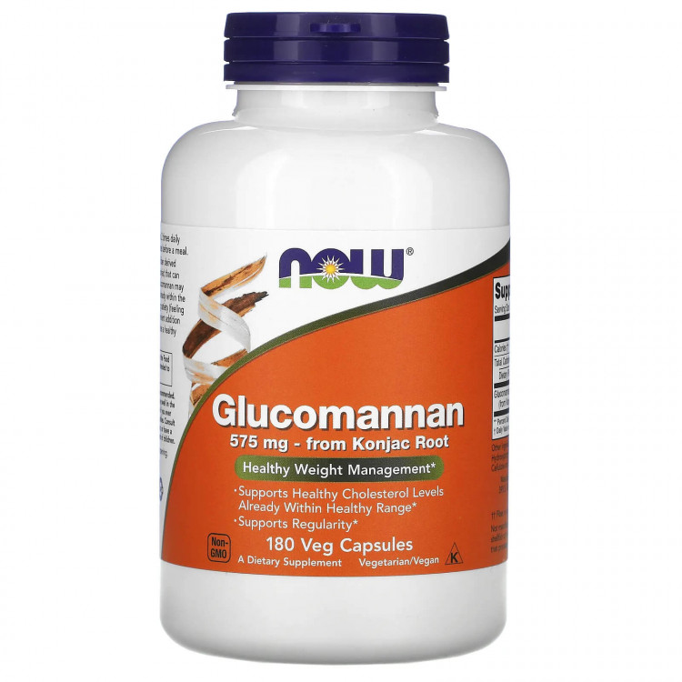 NOW Foods Глюкоманнан 575 мг 180 растительных капсул