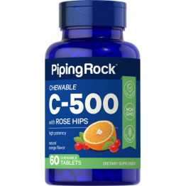 Pipingrock Жевательный Витамин С 500 мг с Шиповником 60 таблеток