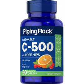Pipingrock Жевательный Витамин С 500 мг с Шиповником 60 таблеток