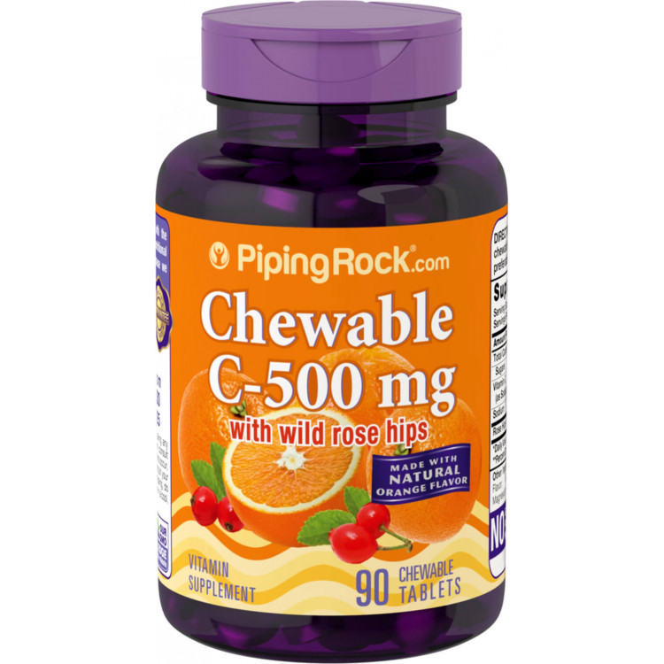 Pipingrock Chewable Vitamin C 500 mg / Витамин С 90 жевательных таблеток