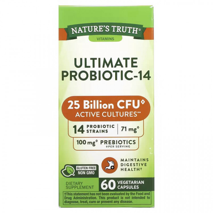 Nature's Truth Ultimate Probiotic-14 25 Billion 60 Vegetarian Capsules /  Пробиотик