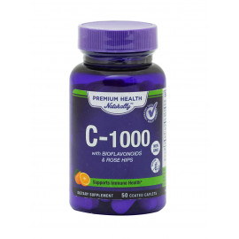 Premium Health Витамин С 1000 мг с биофлованоидами и шиповником, 100 капсул