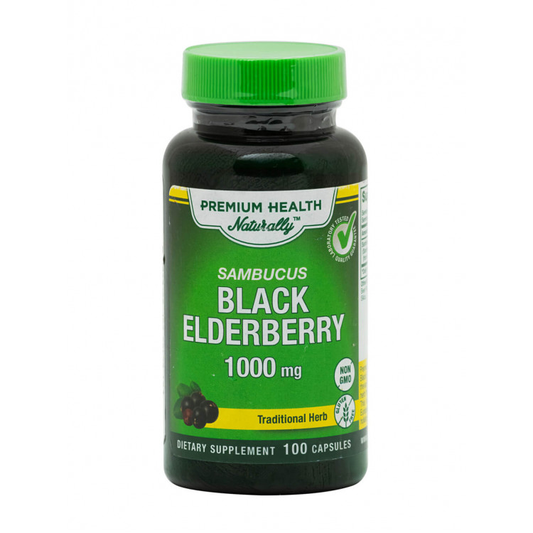 Premium Health Black Elderberry Черная Бузина, 100 капсул