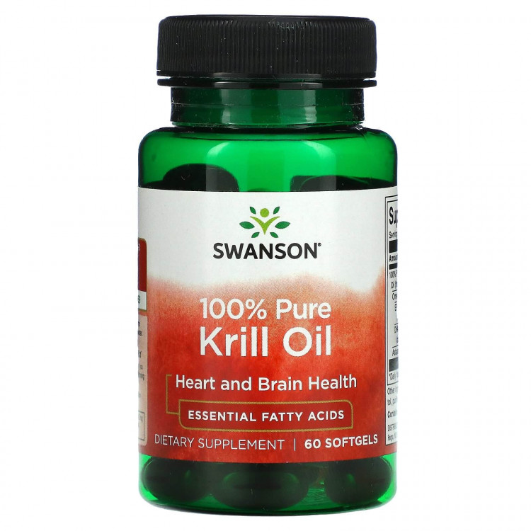 Swanson 100% Pure Krill Oil 60 капсул / Чистое масло криля