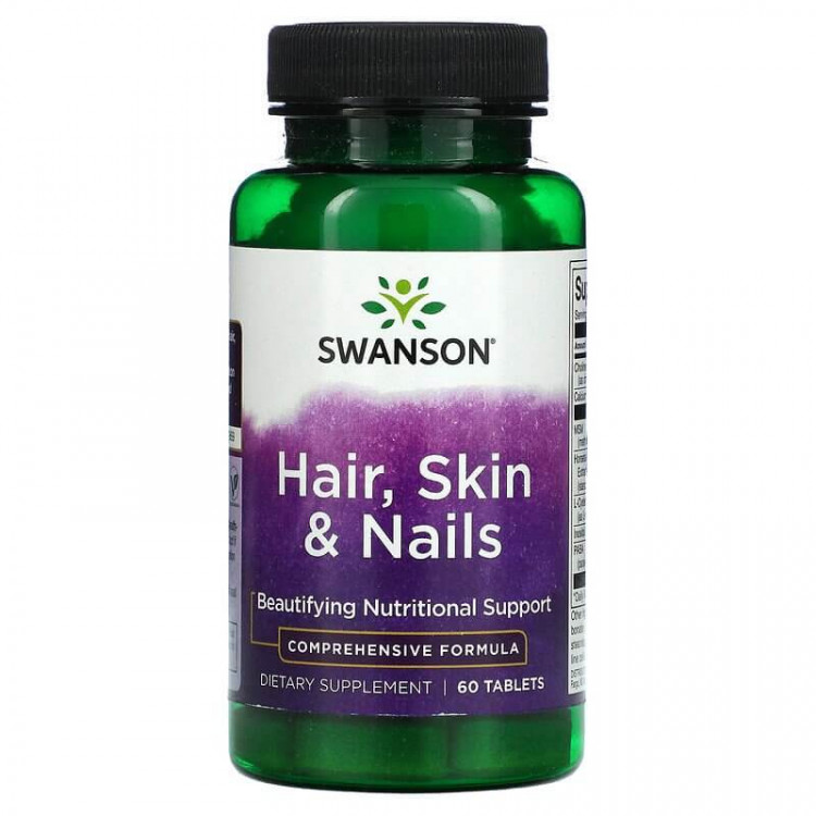 Swanson Hair Skin & Nails 60 таблеток / Волосы, кожа и ногти