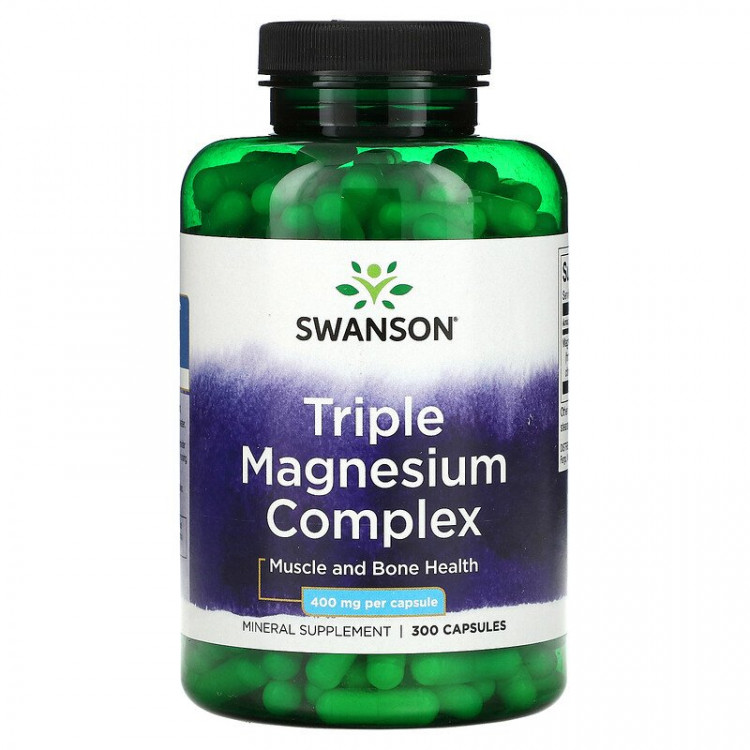 Swanson Triple Magnesium Complex 400 мг 300 капсул / Тройной комплекс магния