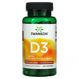 Swanson Vitamin D3 5000 IU 250 капсул / Витамин Д-3  title=