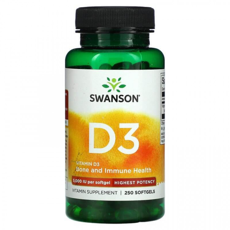 Swanson Vitamin D3 5000 IU 250 капсул / Витамин Д-3