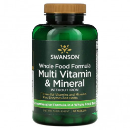 Swanson Whole Food Formula Multi Vitamin & Miineral 90 Таблеток / Комплекс витаминов и минералов