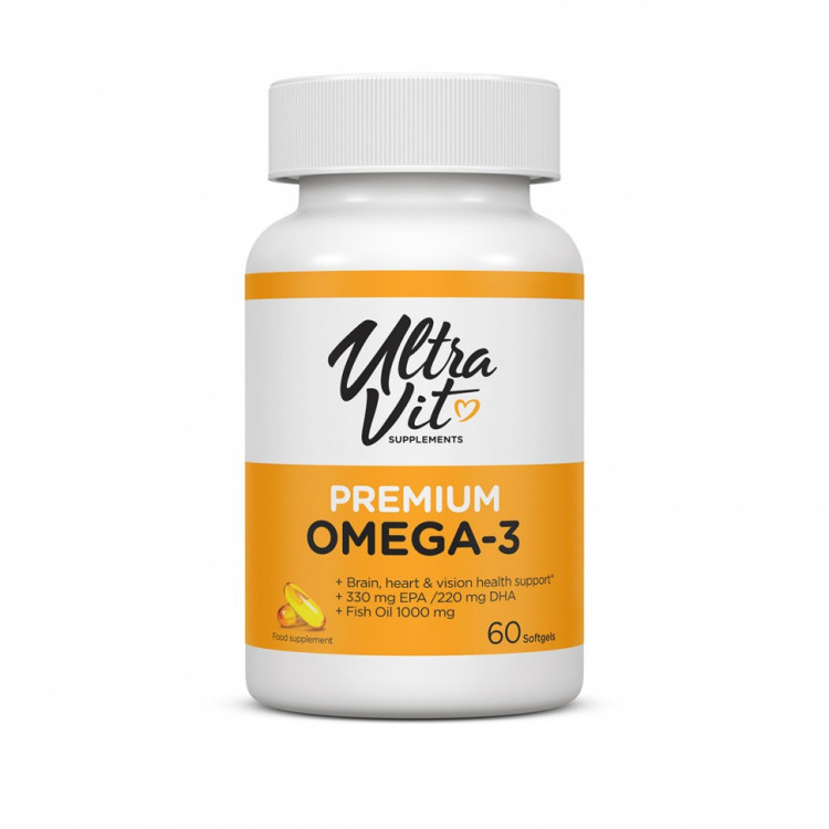UltraVit Premium Omega-3 60 капсул / Омега-3 с витамином Е 