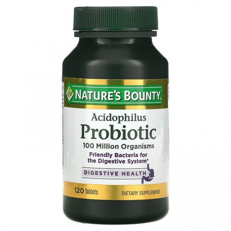 Nature's Bounty Acidophilus Probiotic 120 таблеток / Пробиотик с ацидофильными лактобактериями