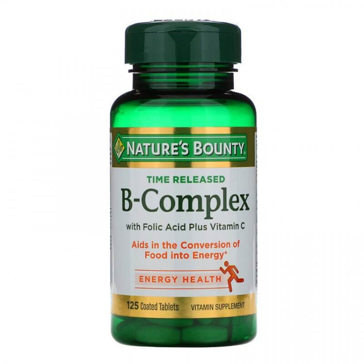 Nature's Bounty B-Complex Time Released / Комплекс витаминов B 125 таблеток