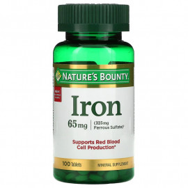 Nature's Bounty Iron, 65 mg 100 Tablets / Железо