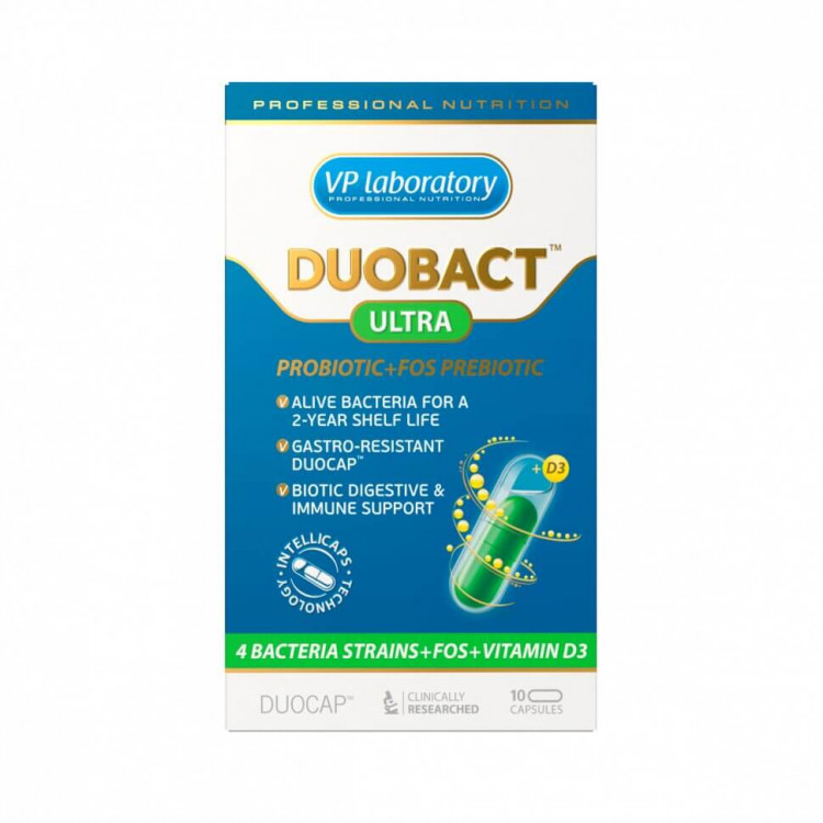 VPLab Duobact Ultra 10 капсул / Пробиотик + FOS Пребиотик